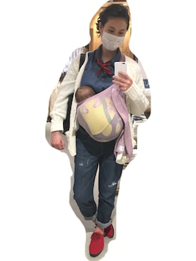 「デニム オン デニム」｜「アイテム（その他アウター）」を使った、Midori さん（レディース・168cm）の春コーディネート