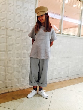 「アイテム（キャスケット）」を使った、sawaaaさん（レディース・157cm）の春コーディネート