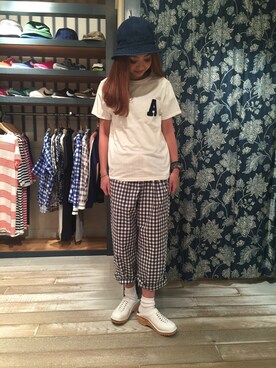 「BEAMS BOY（ビームスボーイ）のアイテム（Tシャツ/カットソー）」を使った、sawaaaさん（レディース・157cm）の春コーディネート