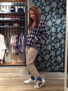 「BEAMS BOY（ビームスボーイ）のアイテム（レッグウェア）」を使った、sawaaaさん（レディース・157cm）の春コーディネート