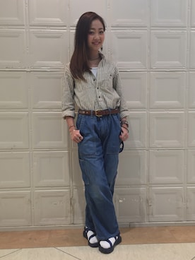 「アイテム（サンダル）」を使った、sawaaaさん（レディース・157cm）の春コーディネート