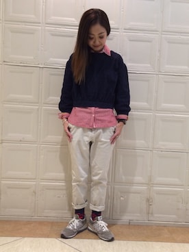 「アイテム（シャツ/ブラウス）」を使った、sawaaaさん（レディース・157cm）の春コーディネート