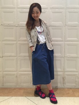 「アイテム（ソックス/靴下）」を使った、sawaaaさん（レディース・157cm）の春コーディネート