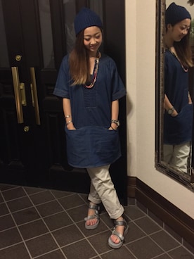 「アイテム（アナログ腕時計）」を使った、sawaaaさん（レディース・157cm）の夏コーディネート