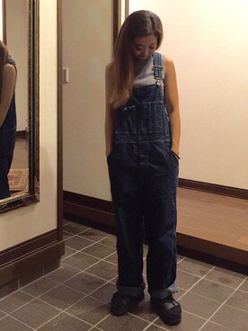 「BEAMS BOY（ビームスボーイ）のアイテム（つなぎ/オールインワン）」を使った、sawaaaさん（レディース・157cm）の夏コーディネート