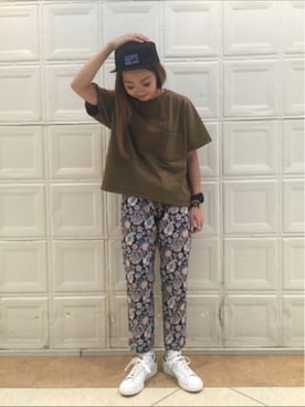 「BEAMS（ビームス）のアイテム（キャップ）」を使った、sawaaaさん（レディース・157cm）の春コーディネート