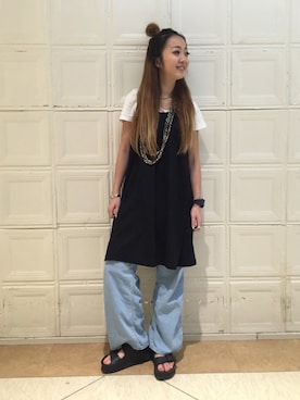 「orSlow（オアスロウ）のアイテム（パンツ）」を使った、sawaaaさん（レディース・157cm）の春コーディネート