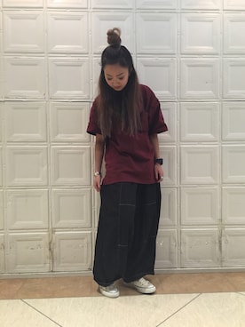 「ヒザデルパンツ」｜sawaaaさん（レディース・157cm）の夏コーディネート