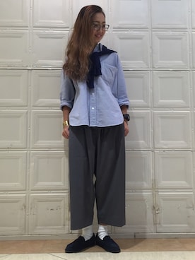 「アイテム（バングル/リストバンド）」を使った、sawaaaさん（レディース・157cm）の夏コーディネート