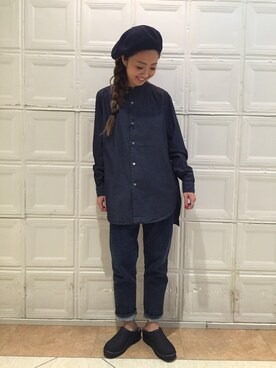 「orslow」｜「アイテム（ハンチング/ベレー帽）」を使った、sawaaaさん（レディース・157cm）の夏コーディネート