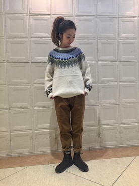 「Scye（サイ）のアイテム（パンツ）」を使った、sawaaaさん（レディース・157cm）の秋コーディネート