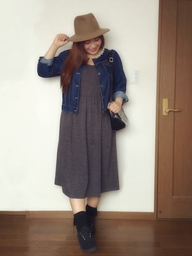 「Cheek（チーク）のアイテム（帽子）」を使った、momo.さん（レディース・162cm）の春コーディネート