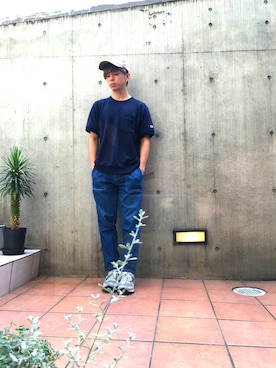 「Champion」｜中尾 寿揮さん（メンズ・167cm）の夏コーディネート