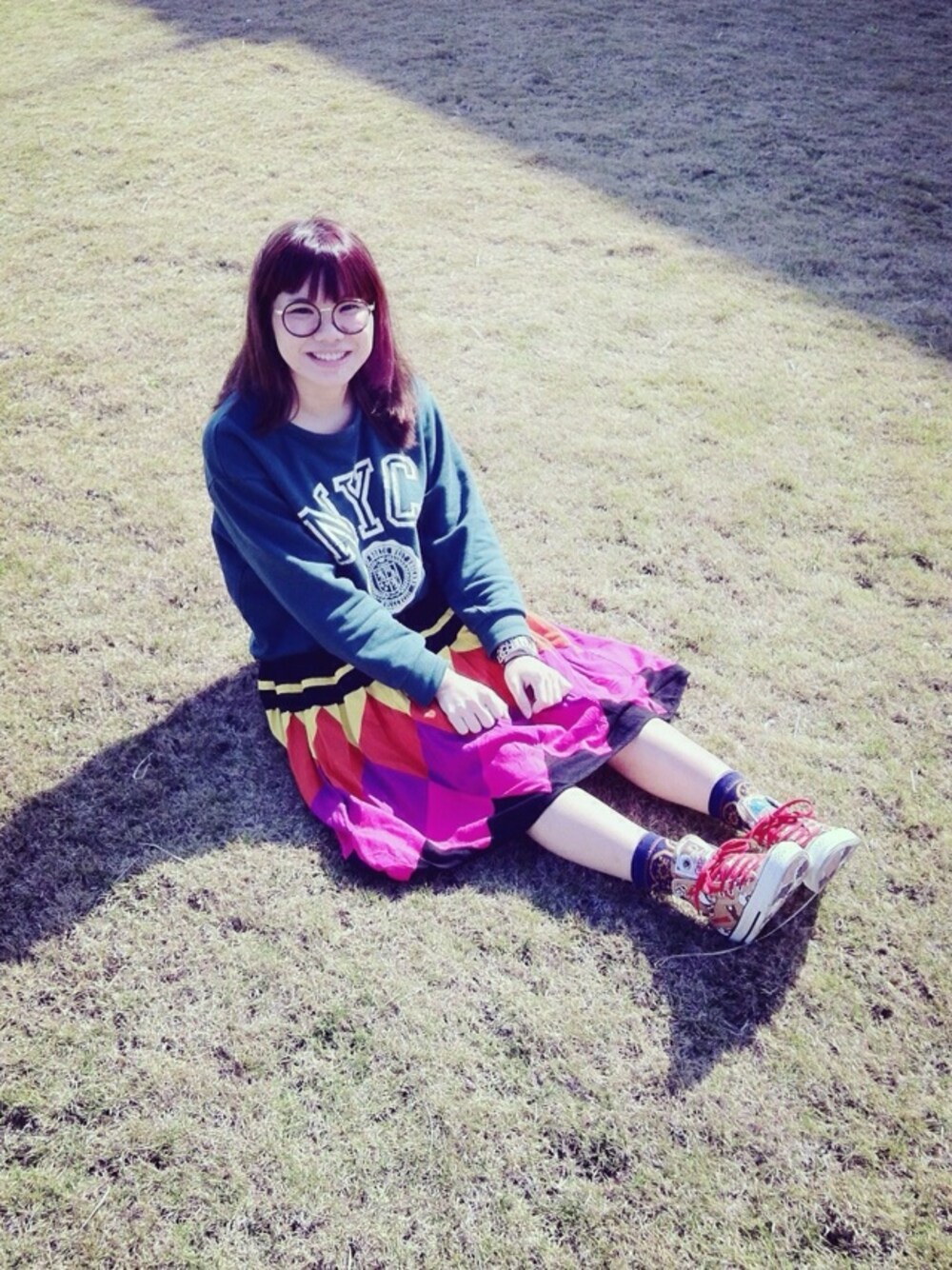 「outfit、outdoor、dope、date style♡、happy、girlsjustwannahavefun、travel、adventure」｜「RETRO GIRLのアイテム（パーカー、グリーン系）」を使った、Bさん（レディース・158cm）の夏コーディネートの1枚目の写真