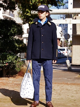 「 キャップ」｜「アイテム（ジャケット/アウター）」を使った、UNDERPASSさん（メンズ・170cm）の秋コーディネート