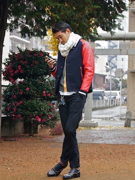 「SOPHNET.（ソフネット）のアイテム（ジャケット/アウター）」を使った、UNDERPASSさん（メンズ・187cm）の冬コーディネート