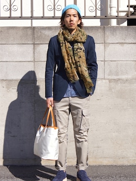「SOPHNET.（ソフネット）のアイテム（テーラードジャケット）」を使った、UNDERPASSさん（メンズ・170cm）の冬コーディネート