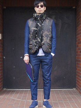 「SOPHNET.（ソフネット）のアイテム（テーラードジャケット）」を使った、UNDERPASSさん（メンズ・170cm）の冬コーディネート