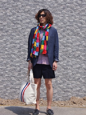 「SOPHNET.（ソフネット）のアイテム（テーラードジャケット）」を使った、UNDERPASSさん（メンズ・170cm）の春コーディネート