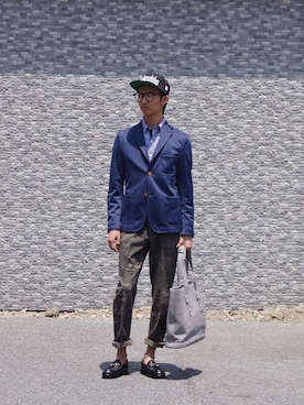 「COMME des GARCONS HOMME（コム デ ギャルソン・オム）のアイテム（ジャケット/アウター）」を使った、UNDERPASSさん（メンズ・172cm）の春コーディネート