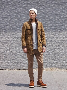 「nonnative（ノンネイティブ）のアイテム（ミリタリージャケット）」を使った、UNDERPASSさん（メンズ・170cm）の夏コーディネート
