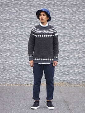 「nonnative（ノンネイティブ）のアイテム（ニット/セーター）」を使った、UNDERPASSさん（メンズ・170cm）の秋コーディネート