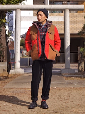 「JUNYA WATANABE COMME des GARCONS（ジュンヤワタナベコムデギャルソン）のアイテム（ダウンジャケット/コート）」を使った、UNDERPASSさん（メンズ・170cm）の秋コーディネート