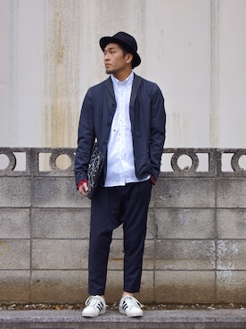 「アイテム（テーラードジャケット）」を使った、UNDERPASSさん（メンズ・170cm）の冬コーディネート