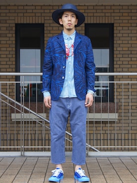 「アイテム（テーラードジャケット）」を使った、UNDERPASSさん（メンズ・170cm・20代）の春コーディネート