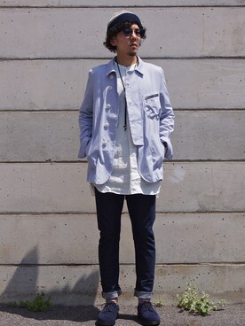 「nonnative(ノンネイティブ)のアイテム(トップス)」を使った、UNDERPASSさん(メンズ・170cm)の春コーディネート