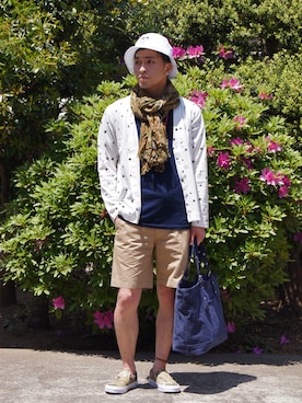 「uniform experiment（ユニフォームエクスペリメント）のアイテム」を使った、UNDERPASSさん（メンズ・170cm）の春コーディネート