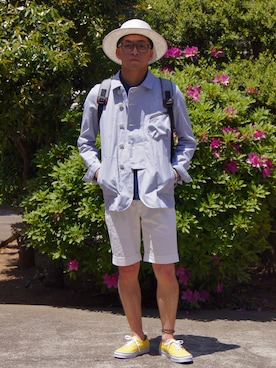 「アイテム（ポロシャツ）」を使った、UNDERPASSさん（メンズ・170cm）の春コーディネート