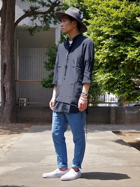 「nonnative（ノンネイティブ）のアイテム（トップス）」を使った、UNDERPASSさん（メンズ・170cm）の春コーディネート