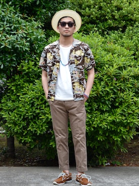 「VISVIM（ビズビム）のアイテム（トップス）」を使った、UNDERPASSさん（メンズ・166cm）の春コーディネート