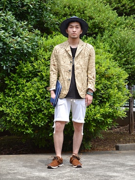 「アイテム（テーラードジャケット）」を使った、UNDERPASSさん（メンズ・170cm）の夏コーディネート