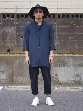 「nonnative(ノンネイティブ)のアイテム(トップス)」を使った、UNDERPASSさん(メンズ・166cm)の夏コーディネート