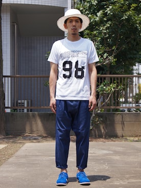 「SOPHNET.（ソフネット）のアイテム」を使った、UNDERPASSさん（メンズ・170cm）の夏コーディネート