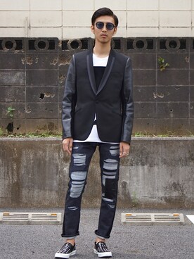 「JUNYA WATANABE MAN（ジュンヤワタナベマン）のアイテム（テーラードジャケット）」を使った、UNDERPASSさん（メンズ・172cm）の夏コーディネート