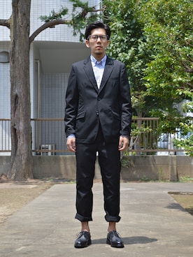 「COMME des GARCONS HOMME（コム デ ギャルソン・オム）のアイテム（ジャケット/アウター）」を使った、UNDERPASSさん（メンズ・170cm）の夏コーディネート