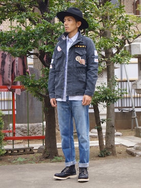 「アイテム（ミリタリージャケット）」を使った、UNDERPASSさん（メンズ・170cm・20代）の夏コーディネート