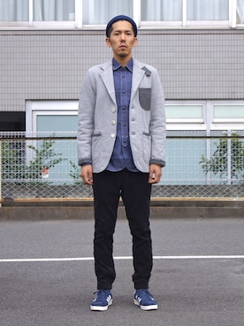 「COMME des GARCONS HOMME（コム デ ギャルソン・オム）のアイテム（ジャケット/アウター）」を使った、UNDERPASSさん（メンズ・170cm）の夏コーディネート