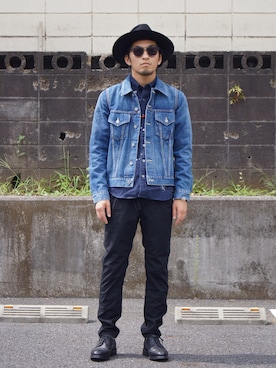 「tricker's」｜「アイテム（デニムジャケット）」を使った、UNDERPASSさん（メンズ・170cm）の夏コーディネート