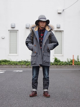 「uniform experiment」｜「アイテム（ミリタリージャケット）」を使った、UNDERPASSさん（メンズ・170cm）の秋コーディネート