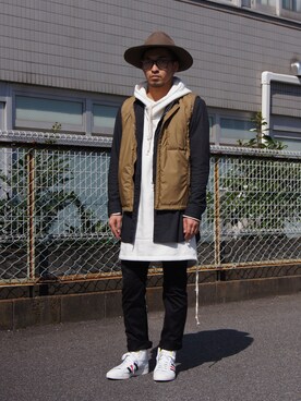 「nonnative（ノンネイティブ）のアイテム（パーカー）」を使った、UNDERPASSさん（メンズ・166cm）の秋コーディネート