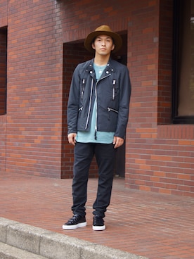 「nonnative（ノンネイティブ）のアイテム（ミリタリージャケット）」を使った、UNDERPASSさん（メンズ・166cm）の夏コーディネート