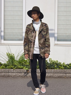 「nonnative（ノンネイティブ）のアイテム（ミリタリージャケット）」を使った、UNDERPASSさん（メンズ・172cm）の秋コーディネート