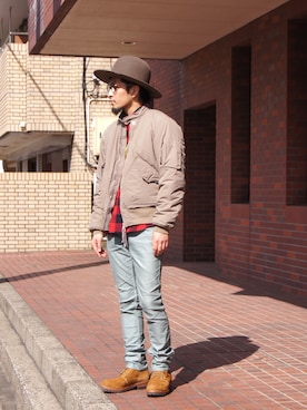 「nonnative（ノンネイティブ）のアイテム（ブルゾン）」を使った、UNDERPASSさん（メンズ・166cm）の秋コーディネート