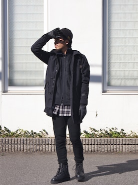 「uniform experiment」｜「アイテム（ブルゾン）」を使った、UNDERPASSさん（メンズ・166cm）の秋コーディネート