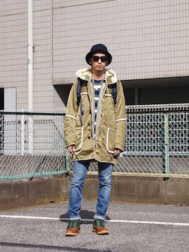 「アイテム（ダッフルコート）」を使った、UNDERPASSさん（メンズ・172cm）の秋コーディネート