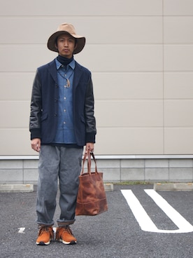 「COMME des GARCONS HOMME（コム デ ギャルソン・オム）のアイテム（ジャケット/アウター）」を使った、UNDERPASSさん（メンズ・170cm）の秋コーディネート